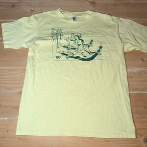 Vintage 1989 Gold Cup Gymnastics Invite Tee Yellow Single Stitch USA Made L